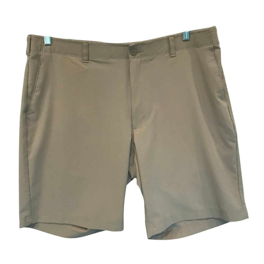 Ben Hogan Men's Flat Front Bermuda Golf Shorts Sz 40 in Khaki Tan Activewear